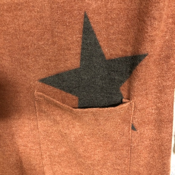 Star Gazer Duster Cardigan Sweater S Rust Gray - Picture 6 of 6